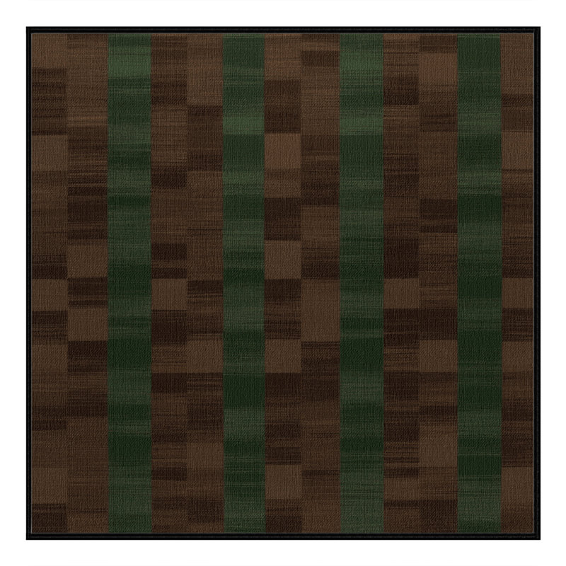 Machine Washable Checkered Brown Area Rug
