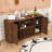 Stylish Wave-Design Sideboard Buffet Cabinet with Wine Rack, Open Storage and Adjustable Shelves