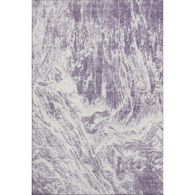 Premium Machine Washable Prisco Purple Rug