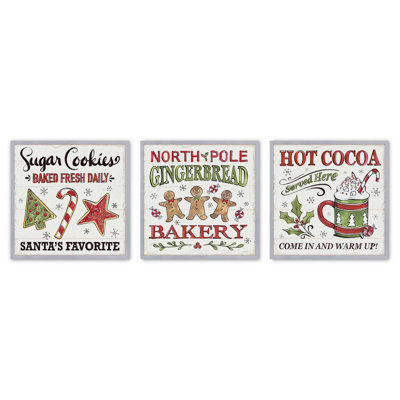 «Santa's Favorite Sugar Cookies», ensemble de 3 reproductions d'art