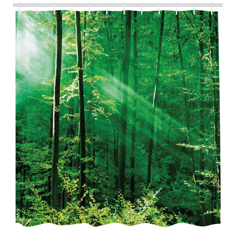 Shower Curtain with Hooks Included, 70" H x 69" W