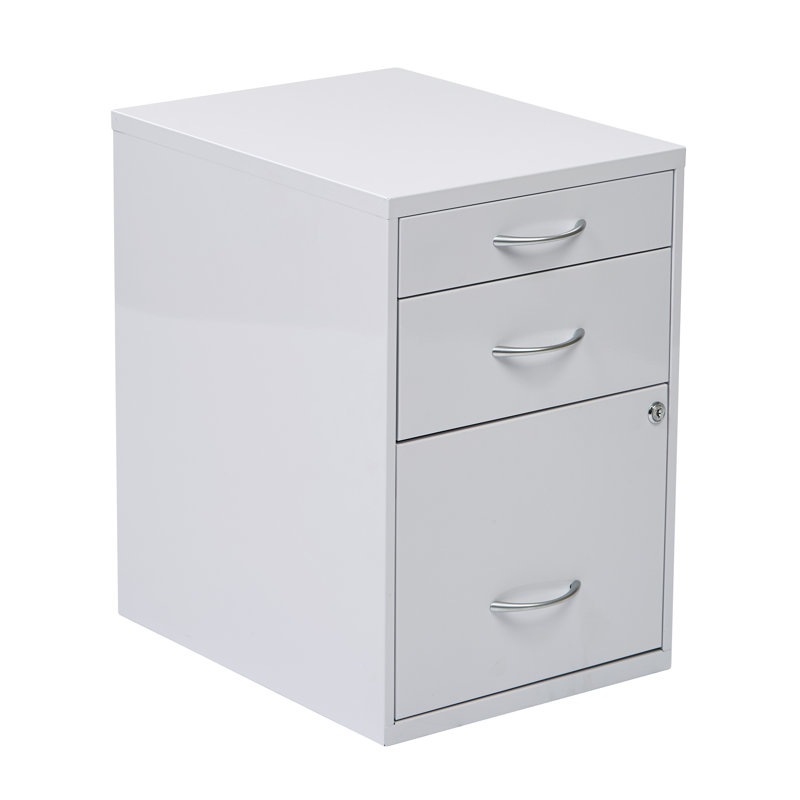 Camyiah 14.5 " Wide 3 Steel Vertical Filing Cabinet, White