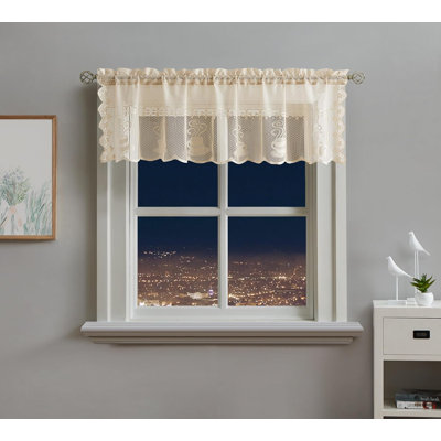 Beautiful Single Lace Kitchen Valance For Farmhouse Kitchen Decor