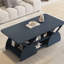 Table basse rectangulaire bleue avec coins arrondis, 6 espaces de rangement, facile à assembler, pour les tablettes ouvertes en bois d'ingénierie, rangement indépendant, bords, salle de réception