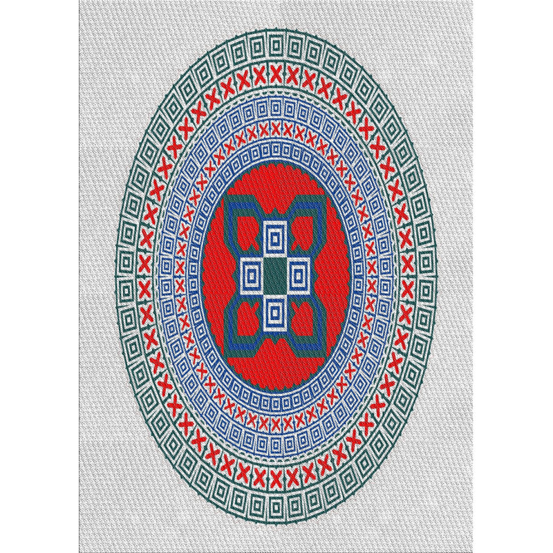 Geometric Indoor Rug, Rectangle 5' x 7'