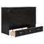 Grand lit escamotable avec grands tiroirs et USB, espresso brossé-1364199888