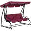 Balancelle 3 places avec balançoire et balançoire rouge avec auvent réglable, coussin et coussins amovibles, pour véranda, jardin, bord de piscine, cour arrière