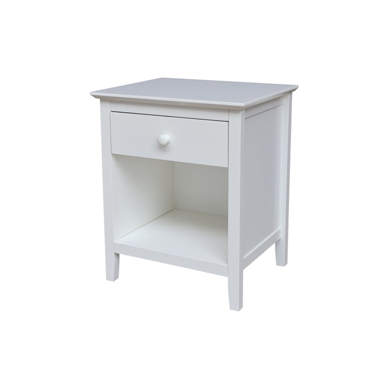Calumet Heimann Solid Wood 1 Drawer Nightstand, White