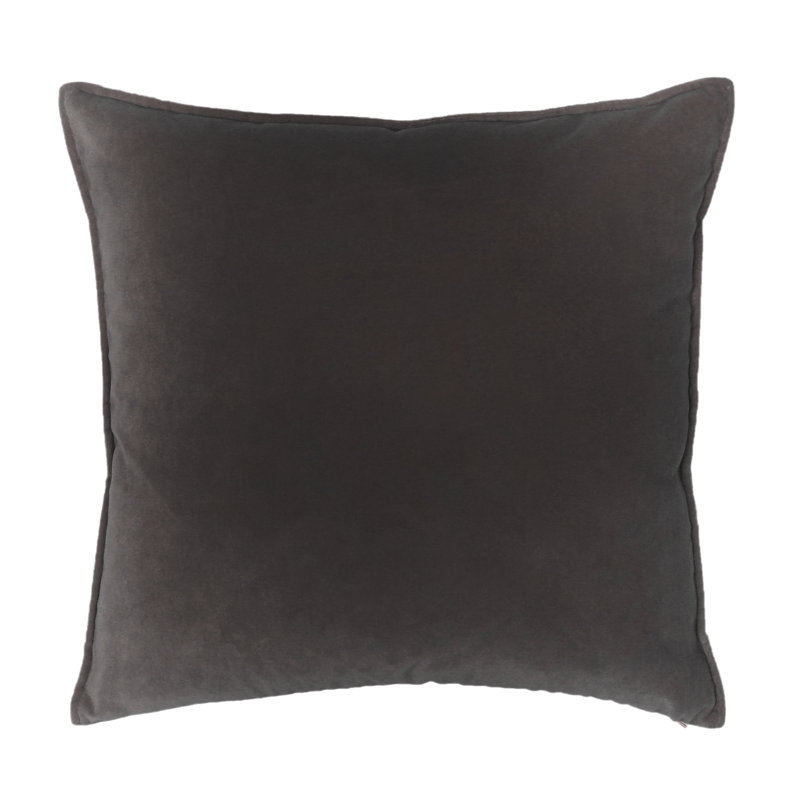 Franklin Washable Velvet Square Pillow Cover & Insert , French Roast, 22"H x 22"W