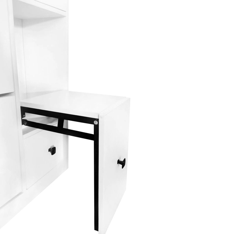 Space Shoe Rack With Pull-down Seat And 3 Drawer Containers, White Freestanding Cabinet Adjustable Drawers Seat,, White