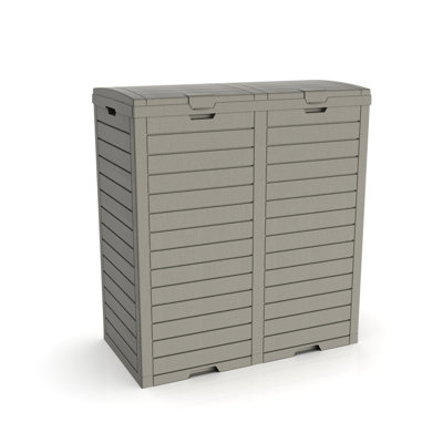 62 Gallons Resin All-Weather Dual-Compartment Trash Can