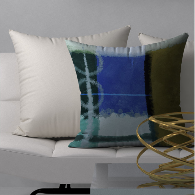 Abstract Reversible Throw Pillow, 18" x 18"