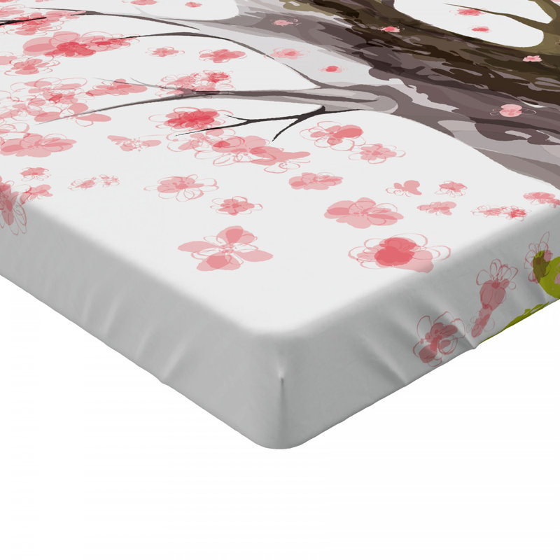 Microfiber Floral Fitted Sheet, Full Fitted Sheet