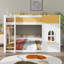 Lit superposé double au-dessus de double pour enfants, lit superposé en bois avec tablettes de rangement, fenêtre et portes, cadre de lit maisonnette-2052997001