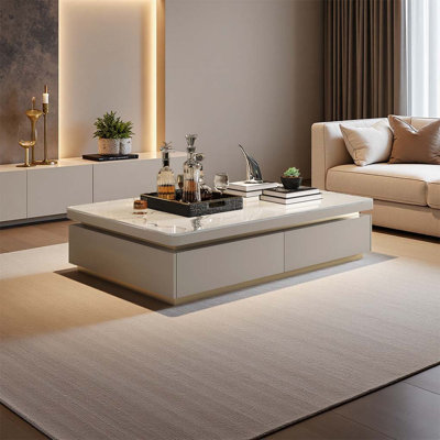 Modern Luxury-Style Stone Slab Coffee Table