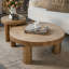 Table basse ronde en bois massif rétro
