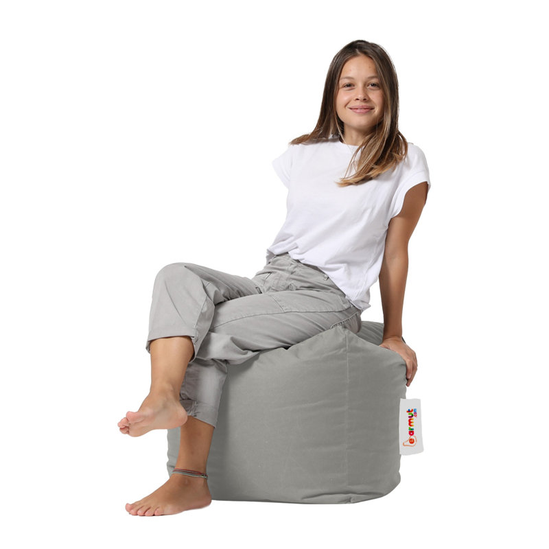 Waterproof Garden Pouffe with Hidden Zipper, Fume Color, 17.7 x 17.7 x 17.7 inches | 100% Polyester Fabric, 100% Original Bead Styrofoam | Max Weight Capacity: 440 lbs | Modern Solid Color Design for Outdoor & Indoor Use