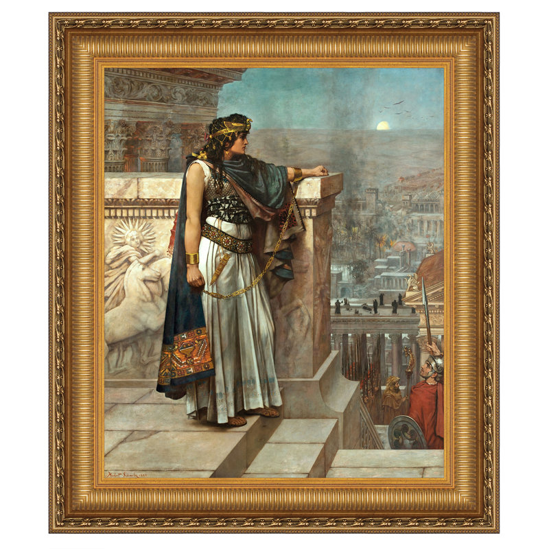 " Queen Zenobia's Last Look Upon Palmyra " by Herbert Gustave Schmalz on Canvas, 18.25" H x 16.25" W