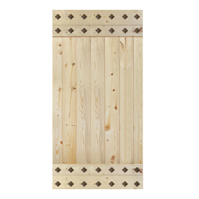 84'' Solid Wood Paneled Matte without Installation Hardware Kit Barn Door