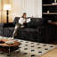 71 po - 3 po - noir, coton peau, rembourrage en mousse haute densité, style moderne, 2 sièges, pour siège de cinéma maison, sans assemblage, coussin ergonomique confortable, tissu velours côtelé noir confortable, matériau doux, éponge