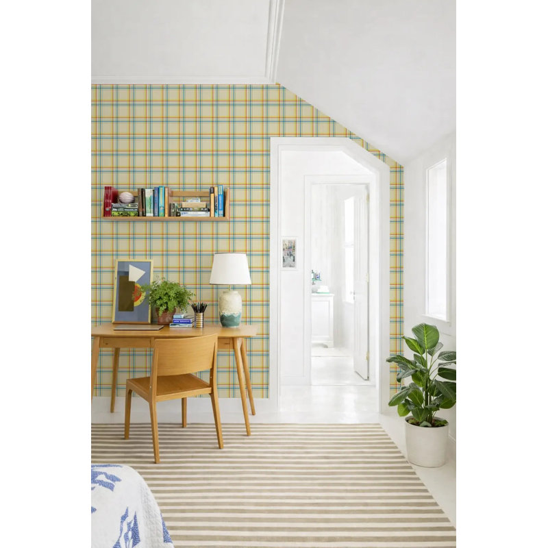 Ashcroft Tartan, Primary Picnic, Faux Grasscloth