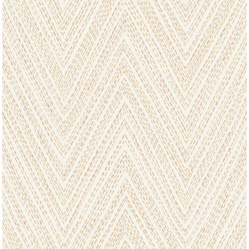 Lainey Green Stitched Chevron Wallpaper, Red