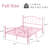 Metal Bed Frame,Heart-Shaped Decorative Headboard and Footboard, Heavy Duty Metal Slat Support-1269372714-1269372713