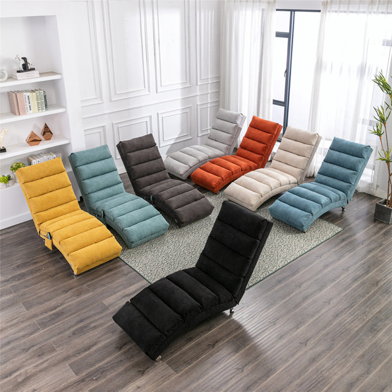 Chaise longue rembourrée Laquasia, Polyester moutarde