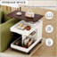 Table de bout réglable à roulettes, table d'appoint moderne avec plateau relevable et rangement pour petits espaces-2136978422