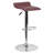 Orozco Contemporary Vinyl Adjustable Height Barstool with Solid Wave Seat and Chrome Base-1098382018