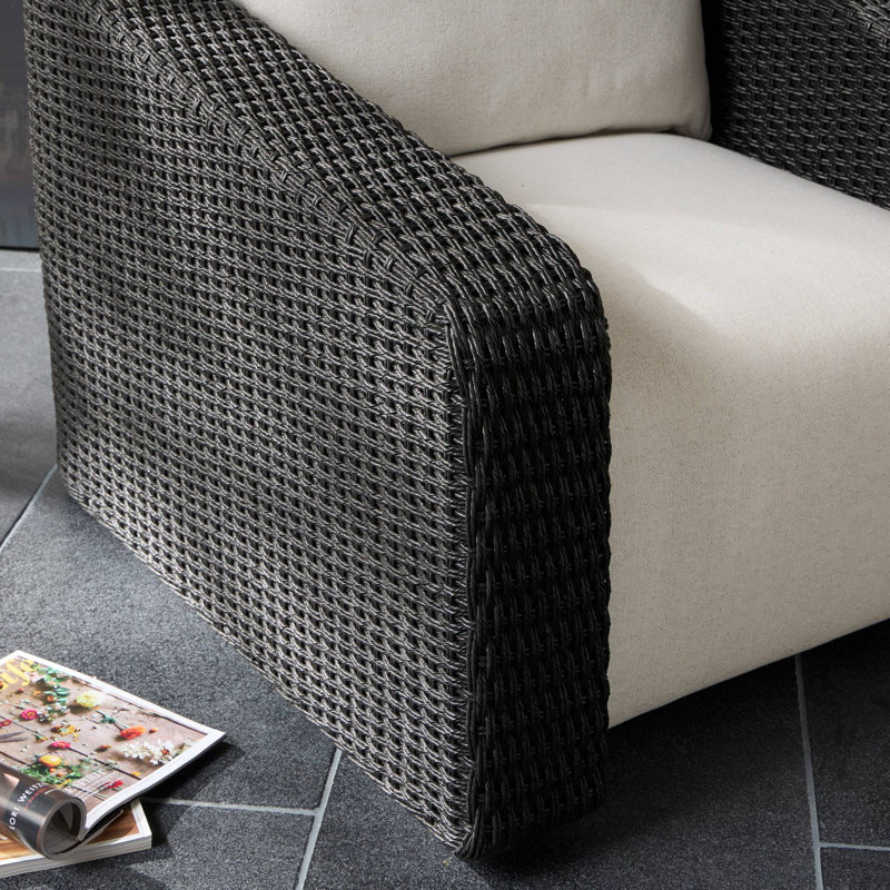 Chaise d'extérieur Westby - faux jacinthe noire, Fausse jacinthe noire, Lin Alessi