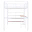 Lit mezzanine en métal avec bureau et tablette latérale, blanc - Modern Home Essential
