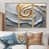 Toile avec cadre flottant or