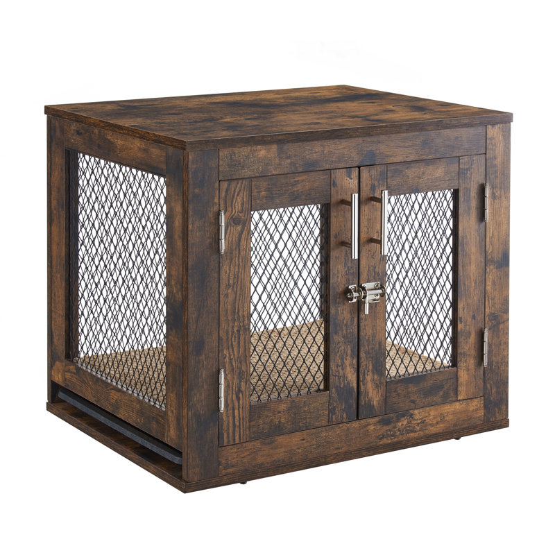 Caisse pour animaux Alliyana, Très petit (H 20,5 po x l 23,5 po x P 18 po), Brun rustique