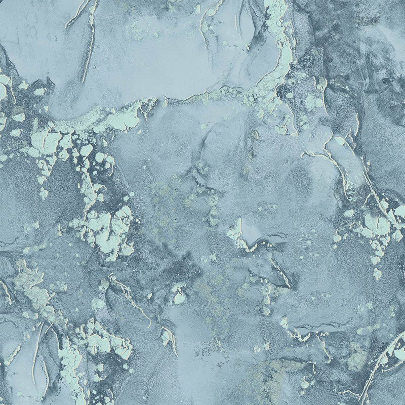 Rouleau de papier peint L 33 pi x l 20,9 po Hemza, Bleu foncé