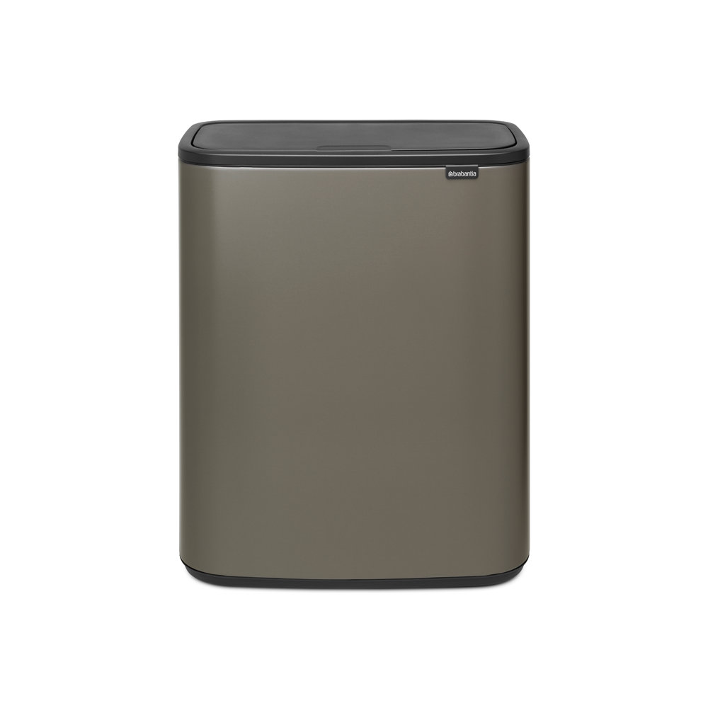 Brabantia Bo 16gal Touch Top Trash Can, Platinum