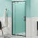 Adjustable 32-36 In.w X 72 In.h Framed Pivot Shower Door In Chrome With Clear Glass And Stainless Steel Finish Handle