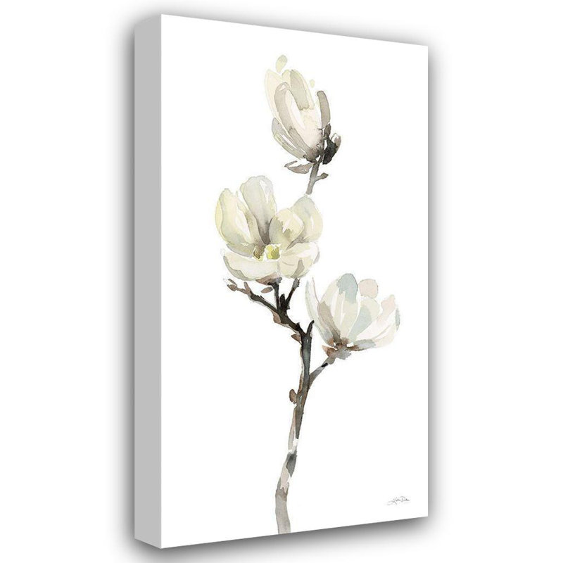 «Red Barrel Studio® Pete», art sur toile tendue par Katrina, White Magnolia I, H 24 po x l 14 po