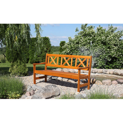 Bradon Solid Wood Pine Outdoor Bench