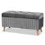 Repose-pieds de rangement rectangulaire en velours 39,4 po Chavers-1821292827