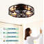 Classic American 20" Ceiling Fans with Lights Reversible 6-Speed DC Motor Remote Control Matte Black-130156498