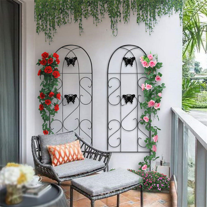 Sanya 152.4cm H x 45.7cm W Metal Arched Trellis