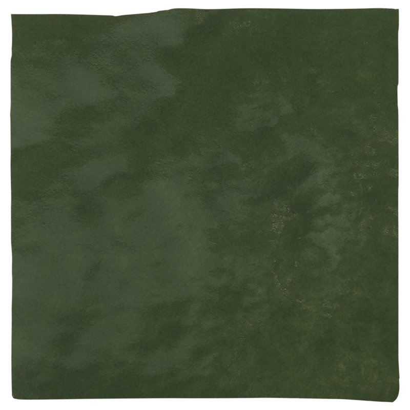 Virello 4x4 Glossy Ceramic Wall Tile, Forest Green