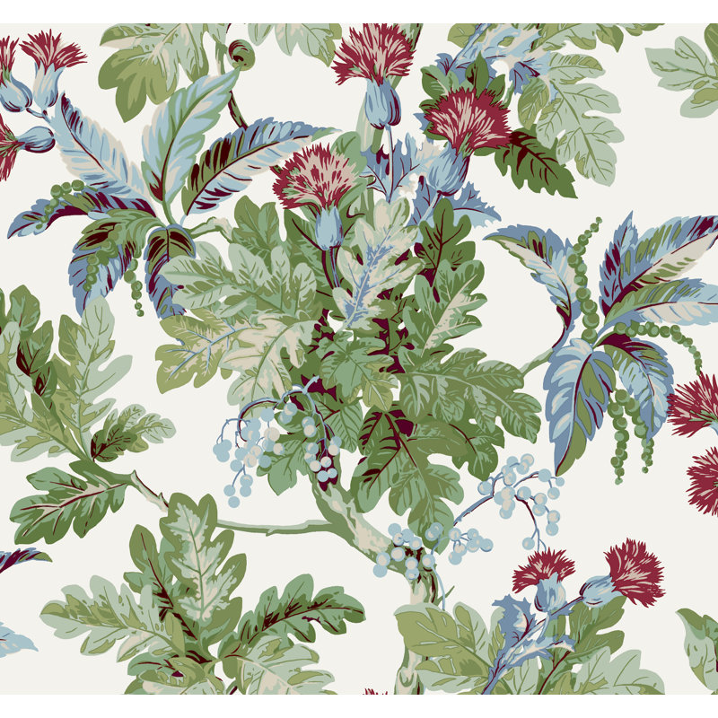 Briarwood Floral Matte Wallpaper Double Roll, White