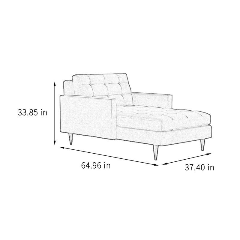 Chaise longue simple, élégante, décontractée, confortable, Gris