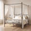 Double (4'6) Steel Four Poster Bed-1150469485