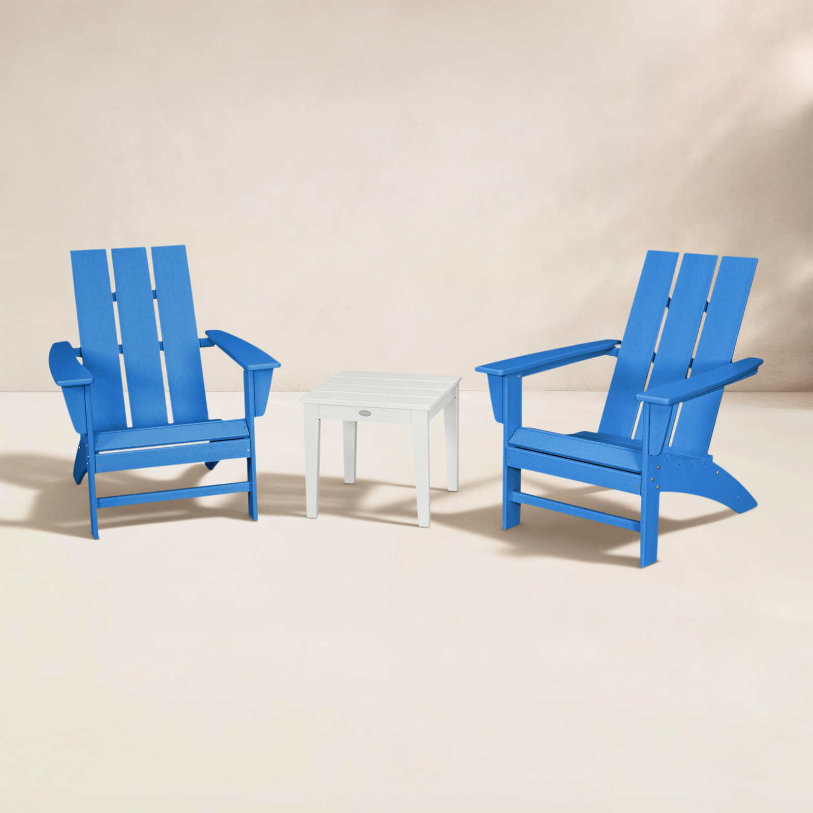 POLYWOOD® Modern Adirondack 2-Person Patio Seating Group, Pacific Blue