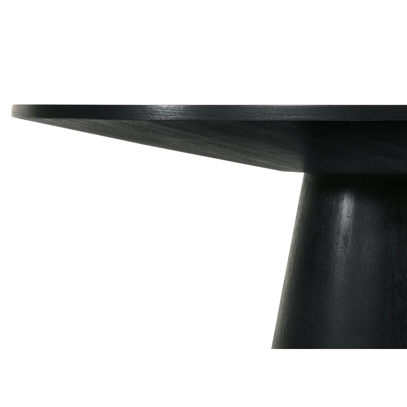 Jasper 7Pc Ebony Black 59"W Round Dining Set with Pedestal Base, 5 Pieces: Table, 4 Chairs