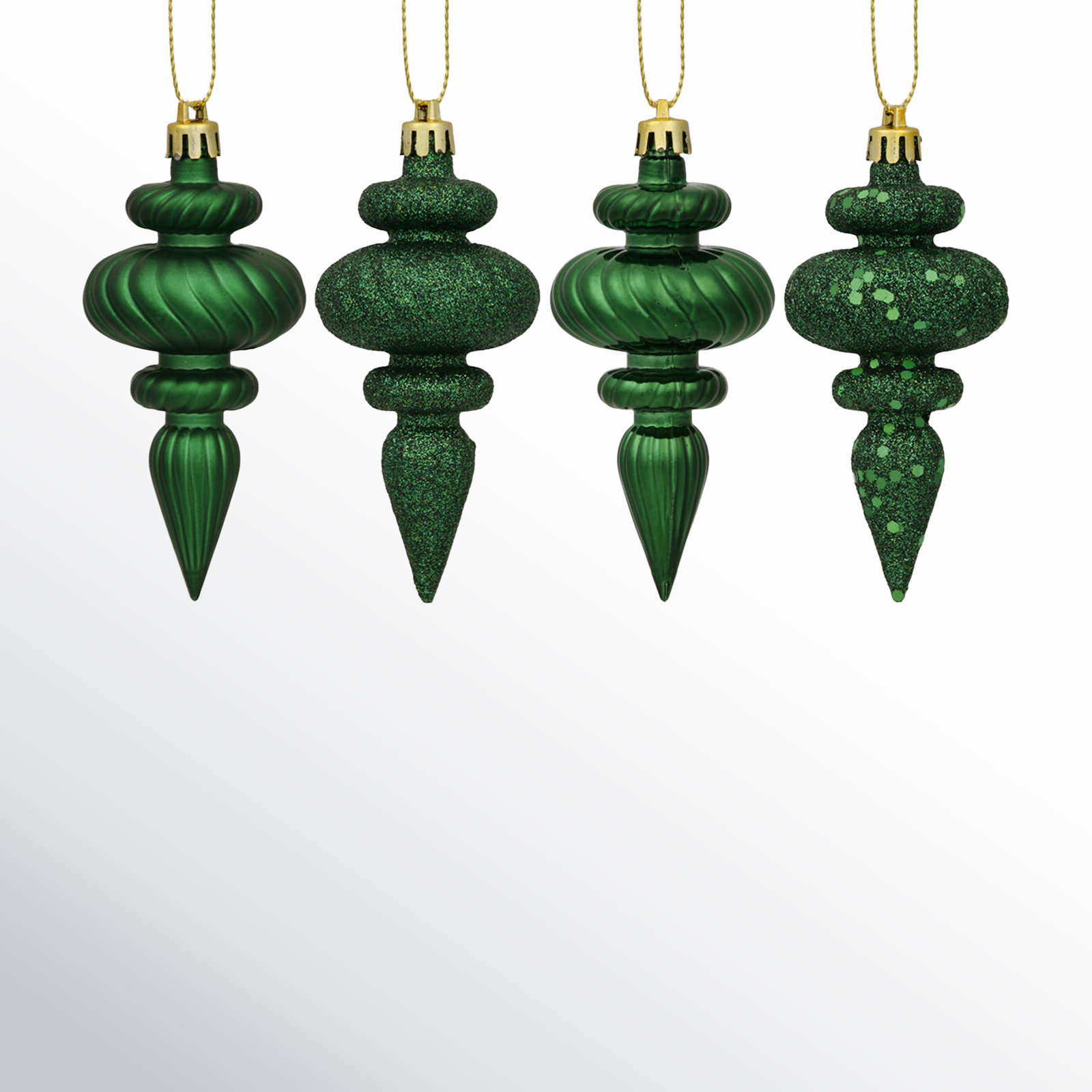 4" Shatterproof Finial Ornament, Emerald