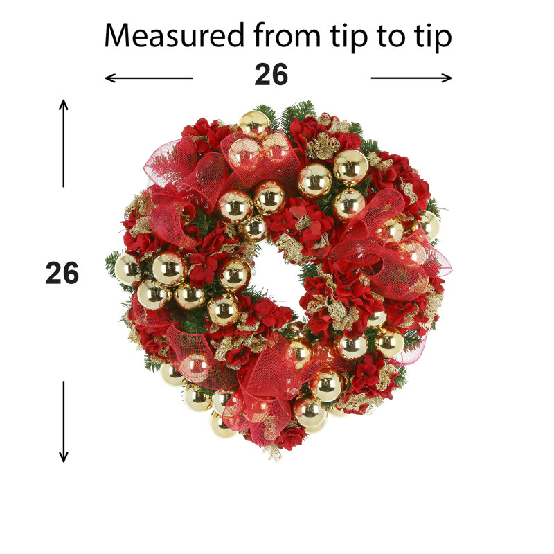 Jiair Handcrafted Faux Evergreen 26'' Wreath